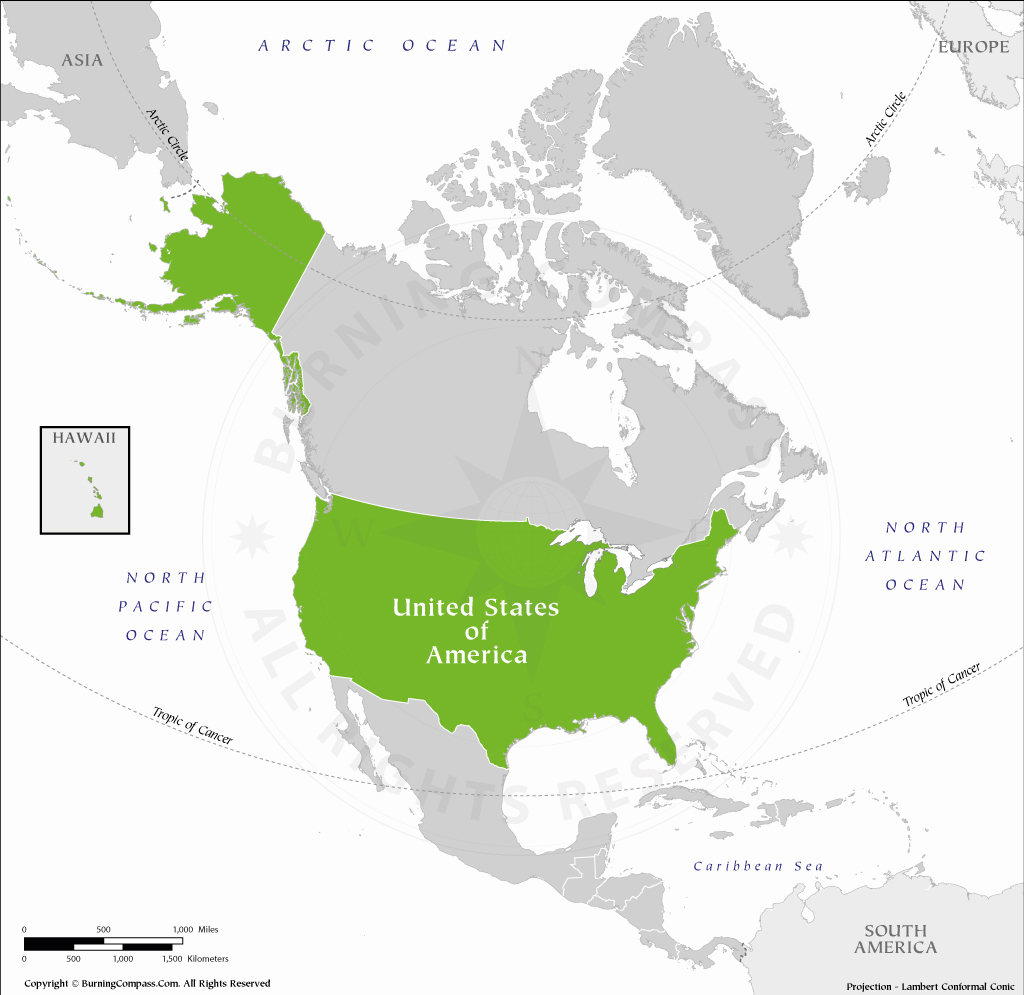 Usa On North America Map | Map of North America USA