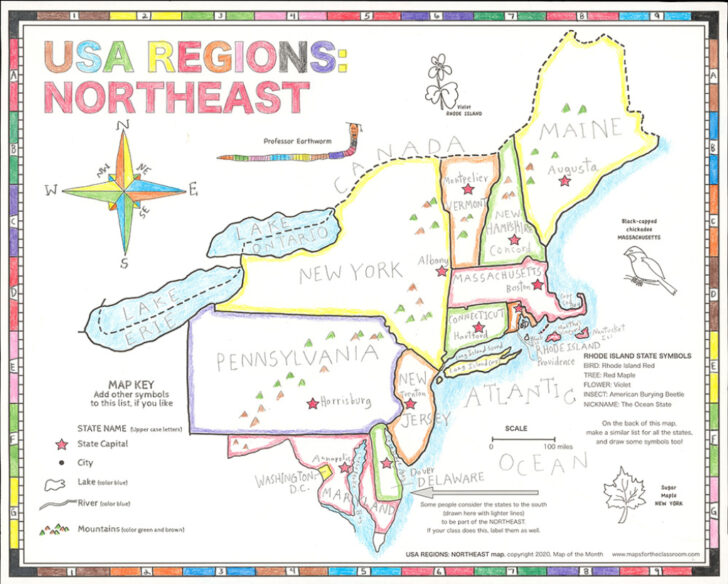 Free Printable Map of Northeast USA