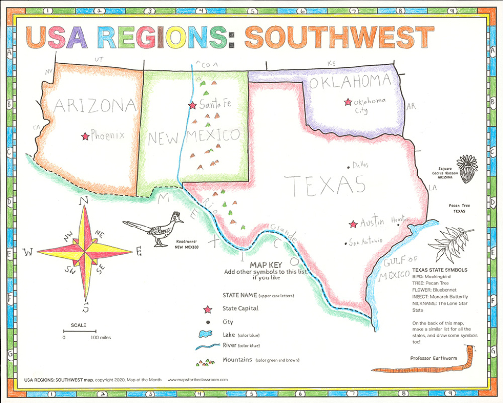 Usa Regions – Southwest | Map of the Southwest Region of the USA