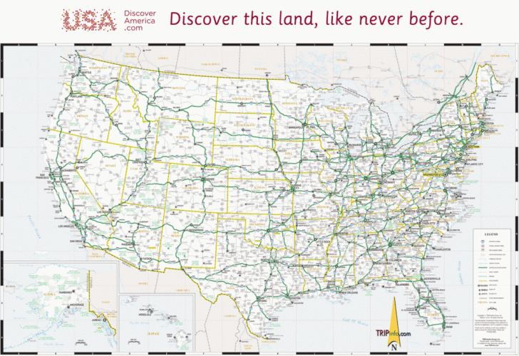 Road Trip Road Map of USA