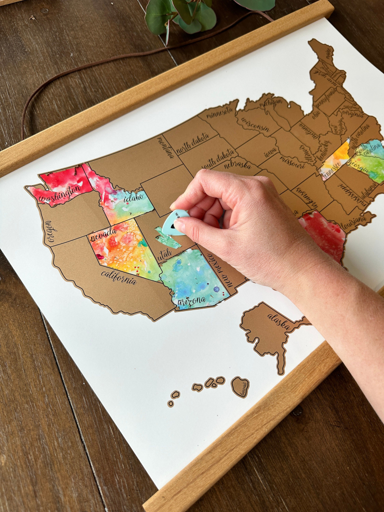 Usa Scratch Off Map | Family Travel Map | Gift Idea For Mom | Gift | Scratch Off Map Of Usa