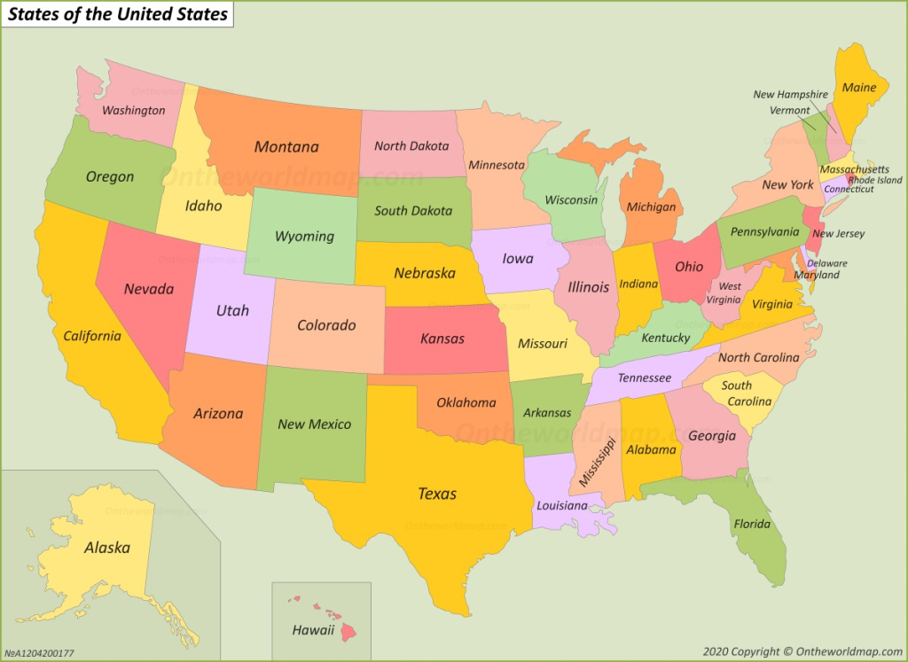 Usa States Map | List Of U.s. States | U.s. Map - Ontheworldmap | Map of USA with All the States