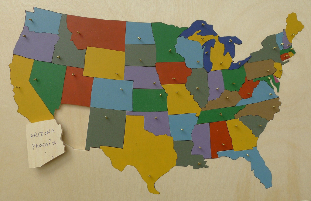 Usa States: Wooden Puzzle Map | Wooden Puzzle Map Of Usa