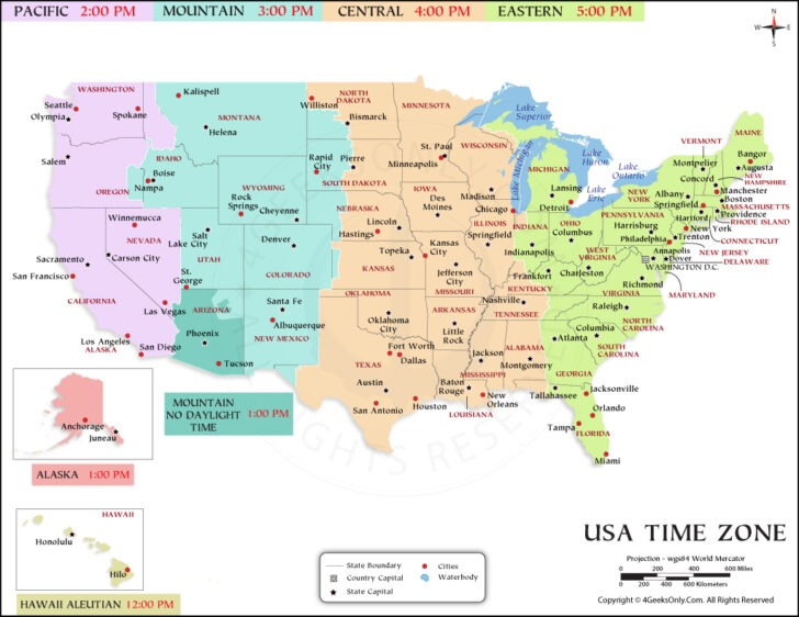 Map of the USA with Compass