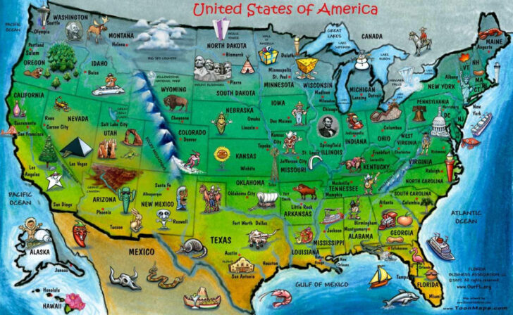 Map of Tourist Attractions in USA Map of Tourist Attractions in USA