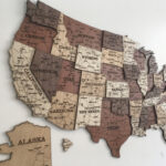 Usa Travel Map, Usa Wood Map, Wall Decor, 3D Map, Usa Map, Home | Map Of USA Wall Art