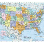 Usa United States Wall Map 22"X17" Large Print Laminated | Lorren | Full Map Of The Usa