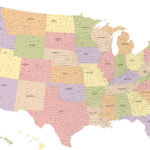 Usa With Counties Map | Digital Vector | Creative Force | Map Of Counties In USA