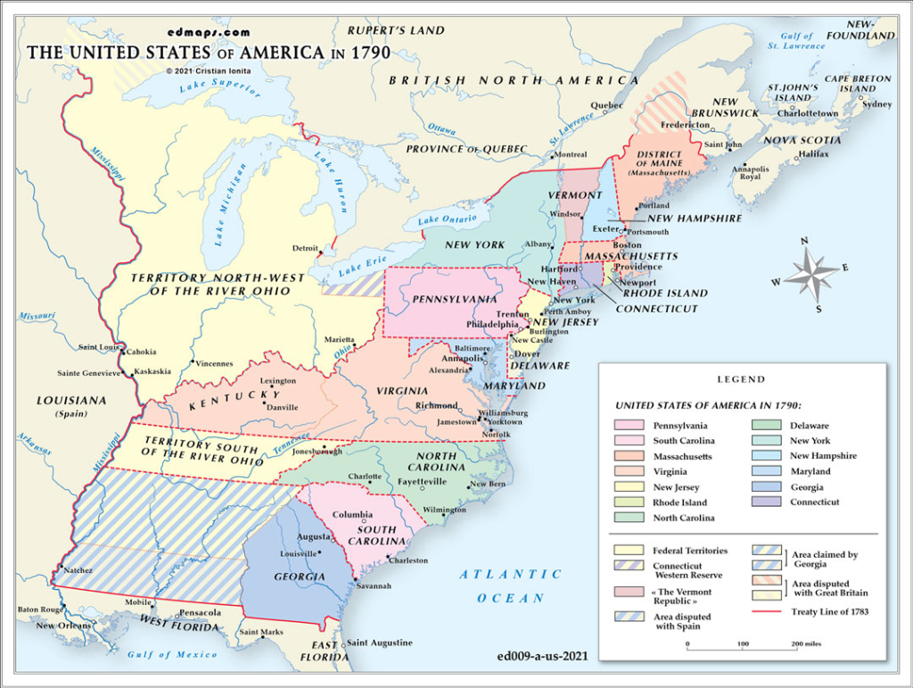 Usa_1790_Map | Map Of Usa In 1790