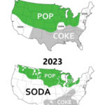 Use Of “Pop” Vs “Coke Vs “Soda” To Refer To Sweet Carbonated | Map Of USA By What They Call Soda Coke Pop