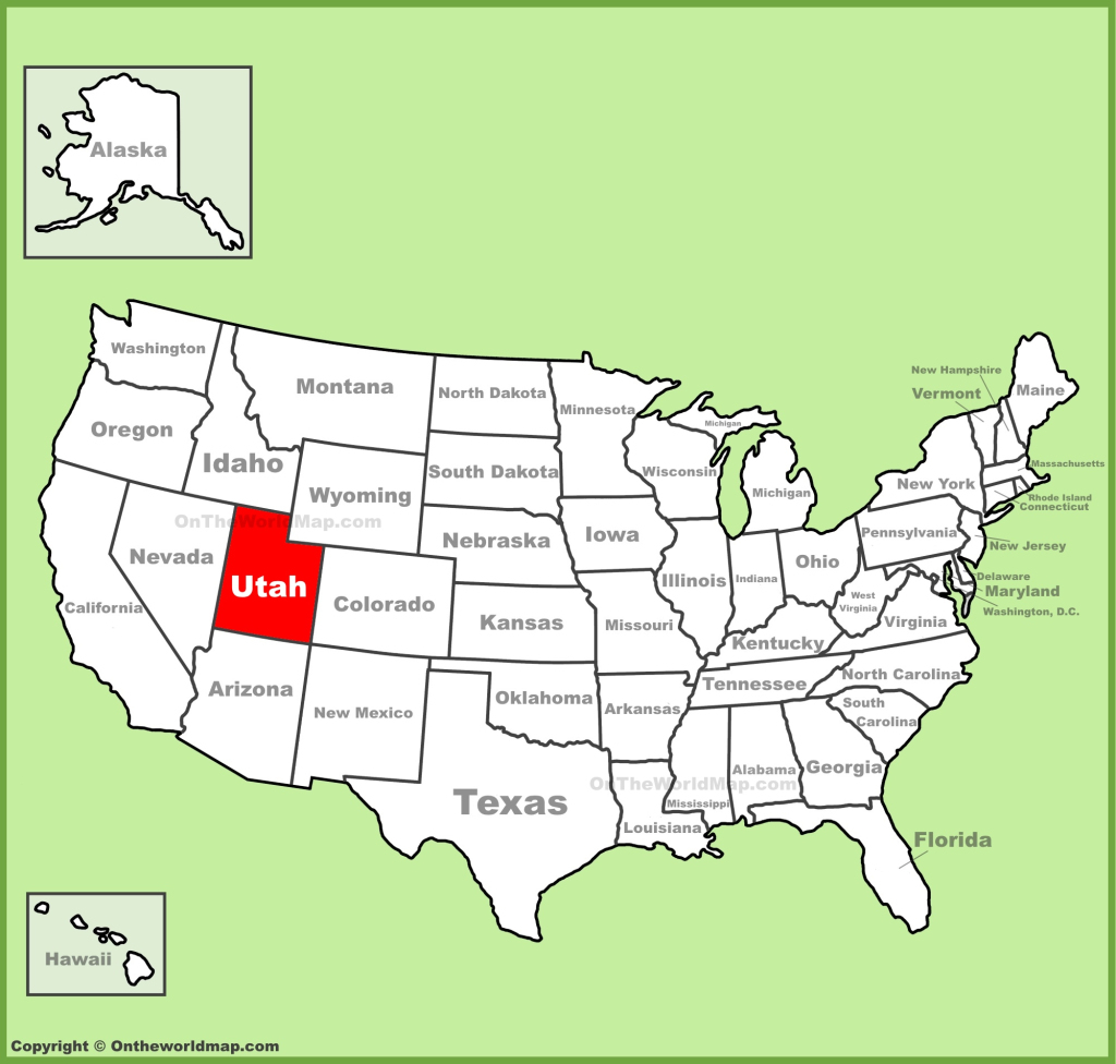 Utah Location On The U.s. Map - Ontheworldmap | Utah On Map Of Usa