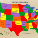Vereinigte Staaten Karte Mit Kapital Glänzend Poster Bild Banner Druck Foto  Usa | Map Of The USA With Capitals And State Names