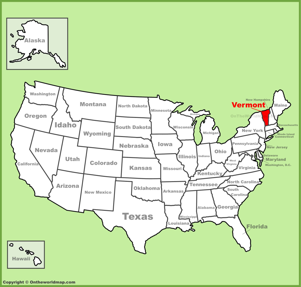 Vermont Location On The U.s. Map - Ontheworldmap | Map of Vermont State USA