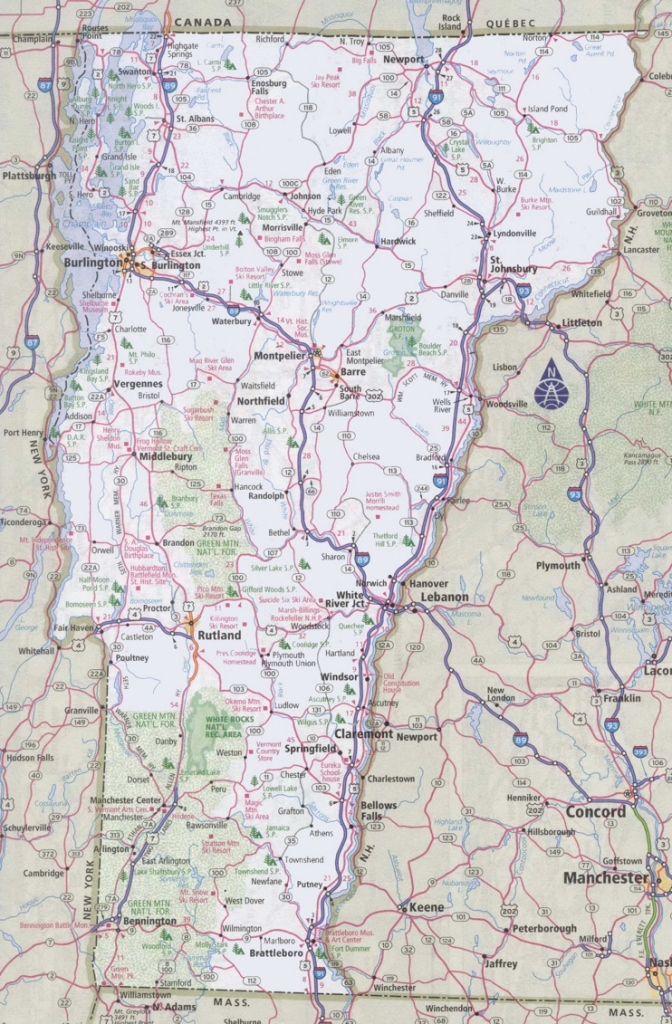 Vermont Road Map - Ontheworldmap | Road Map Of Vermont Usa