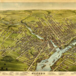 Vintage Map Bangor, Penobscot County, Maine, 1875 Usa Poster Print Wall  Decor | Map Of Bangor Maine USA