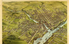 Vintage Map Bangor, Penobscot County, Maine, 1875 Usa Poster Print Wall  Decor | Map of Bangor Maine USA