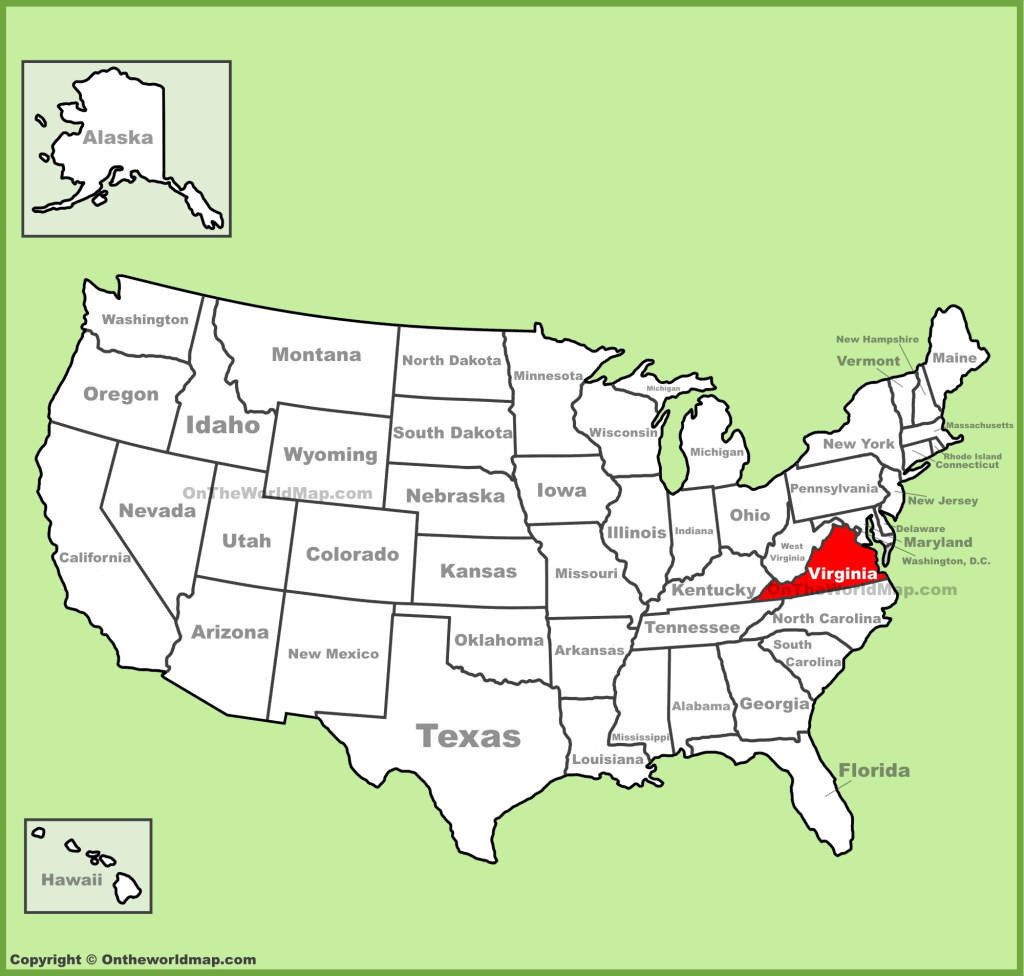 Virginia Location On The U.s. Map - Ontheworldmap | Virginia on the Map of USA