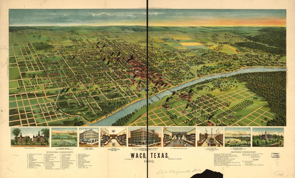 Waco, Texas 1892. | Library Of Congress | Map of Waco Texas USA