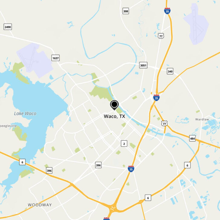 Map of Waco Texas USA