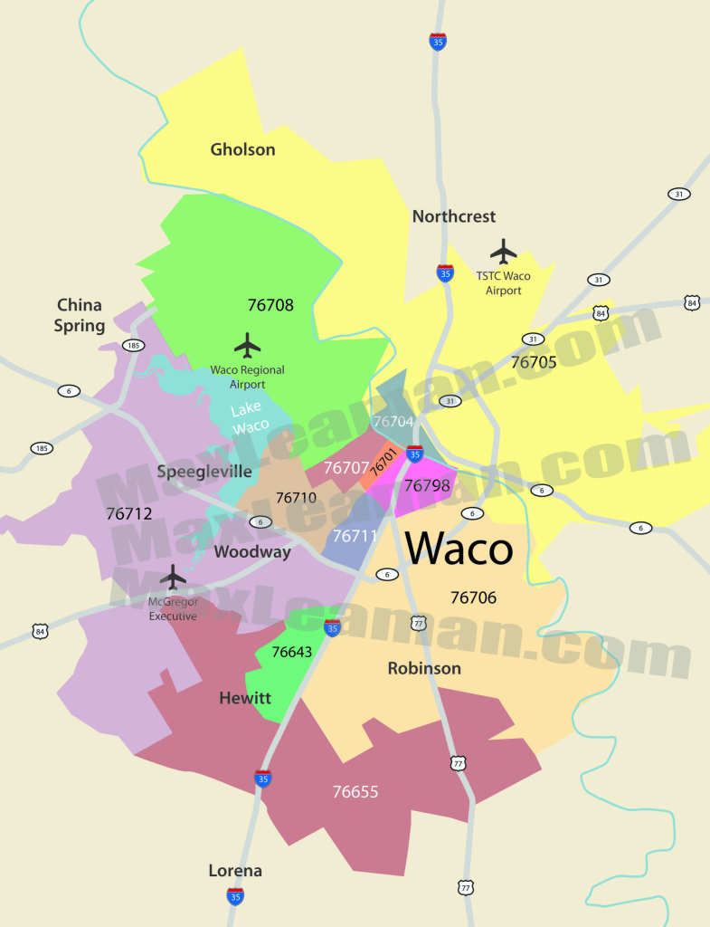 Waco Zip Code Map - Zip Code Map Waco - Zipcode Waco Texas | Map of Waco Texas USA