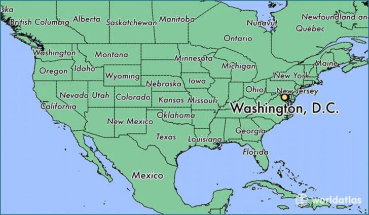 Map of USA States Washington Dc