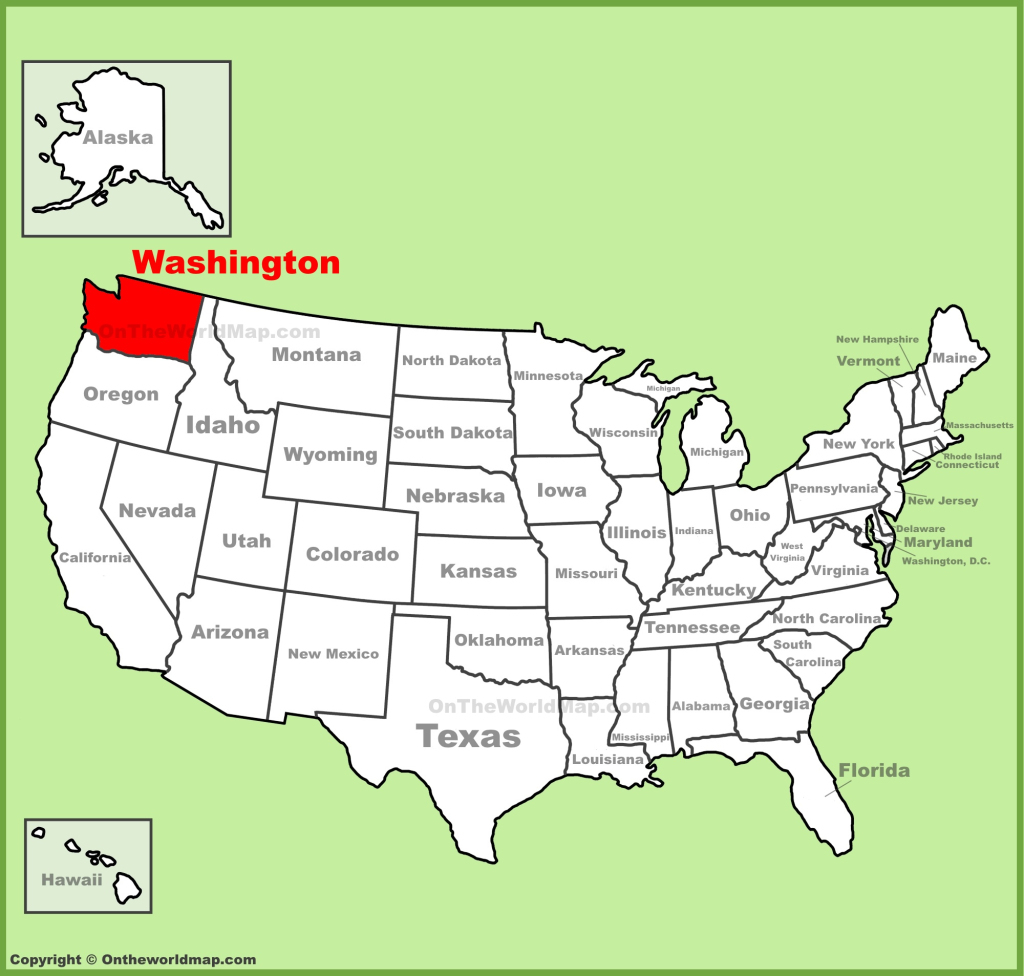 Washington (State) Location On The U.s. Map - Ontheworldmap | Washington State on Map of USA