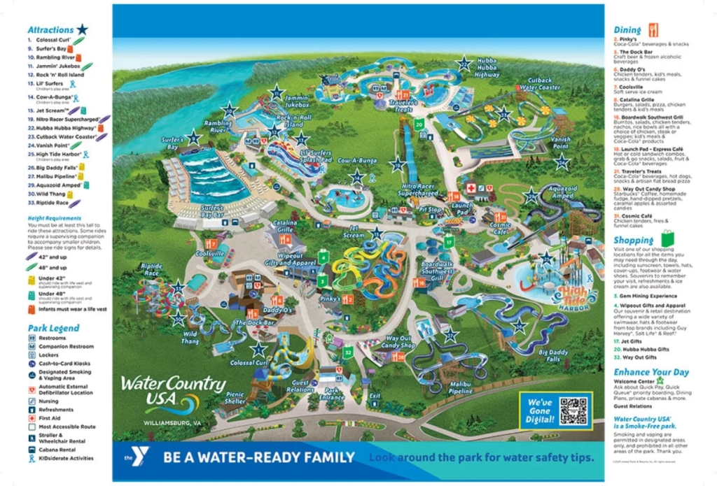 Water Country Usa Map And Brochure (2025 - 2001 | Map of Water Country USA