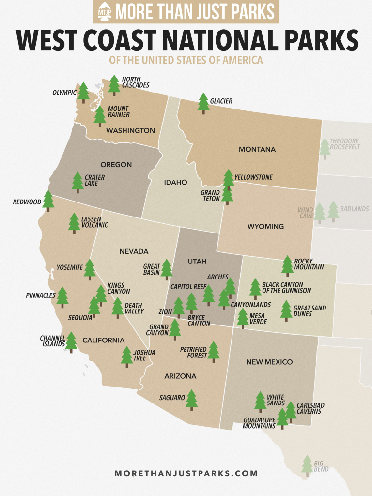 West Coast National Parks Karte Von More Than Just Parks (Download | Map of Western USA with National Parks