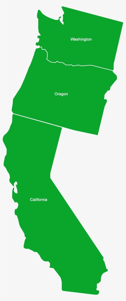 West Coast States Outline - Free Transparent Png Download - Pngkey | Transparent Map of the West USA