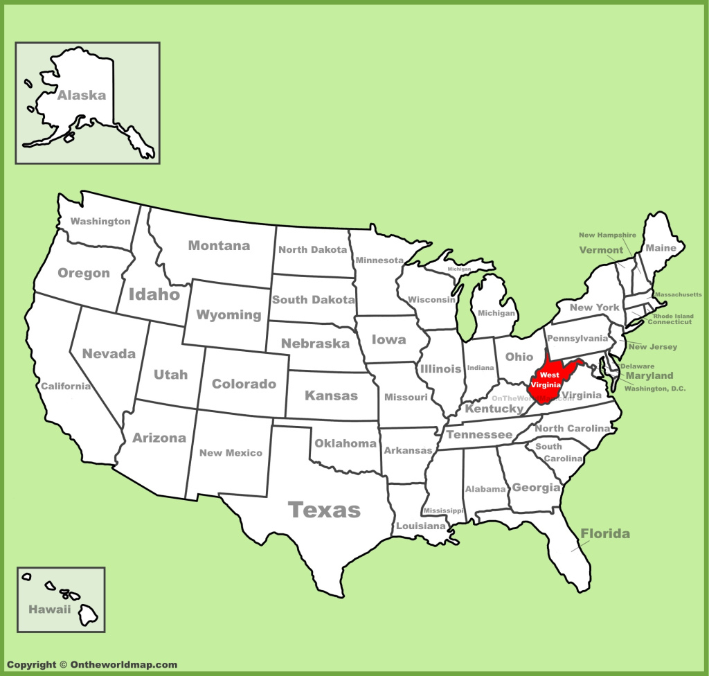 West Virginia Location On The U.s. Map - Ontheworldmap | West Virginia On Map Of Usa