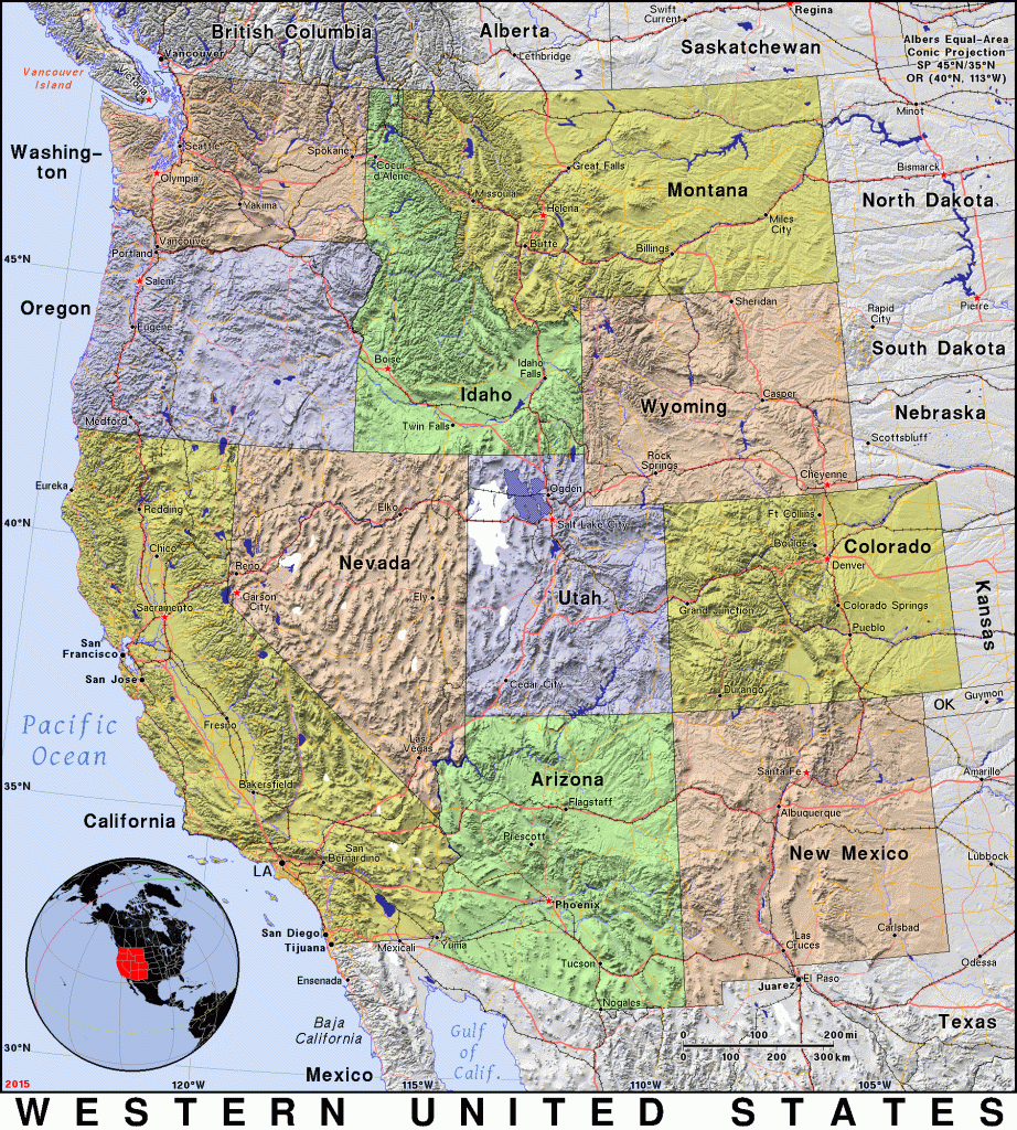 Western United States · Public Domain Mapspat, The Free, Open | Road Map Of Western Usa