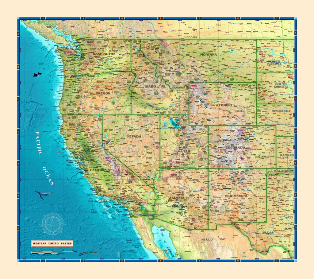Western United States Wall Mapcompart - The Map Shop | Map Of Western Usa States