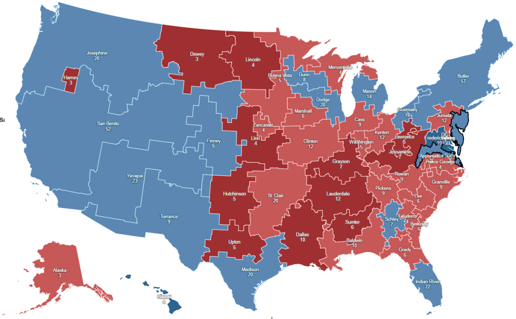 What If, America – Mapsneil Freeman | Red Blue Map of USA