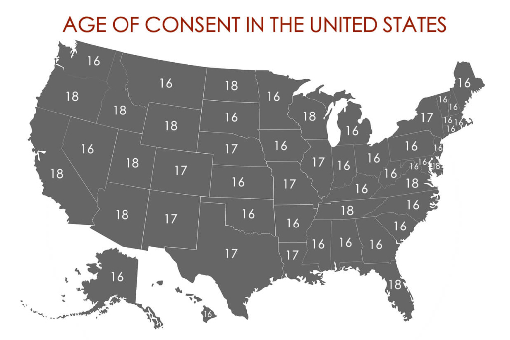 What Is The Age Of Consent In All 50 States? | Legal Age Of | Age of Consent USA Map