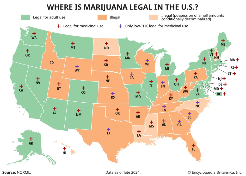 Where Is Marijuana Legal In The U.s.? | Legality, States | Map of USA Where Weed Is Legal