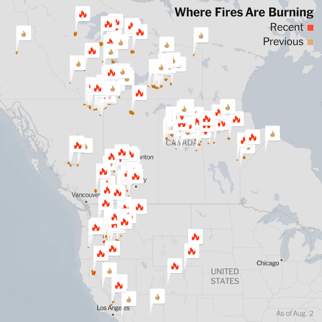 Where Wildfires And Smoke Are Spreading Now - The New York Times | Map Of Fires In Northwest Usa