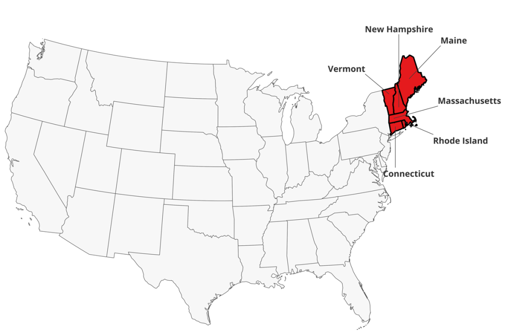 Which States Are Part Of New England? - Geography Realm | Map of New England USA