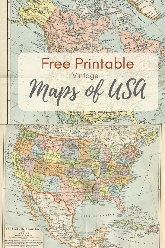 Wonderful Free Printable Vintage Maps To Download | Printable Vintage Map of USA