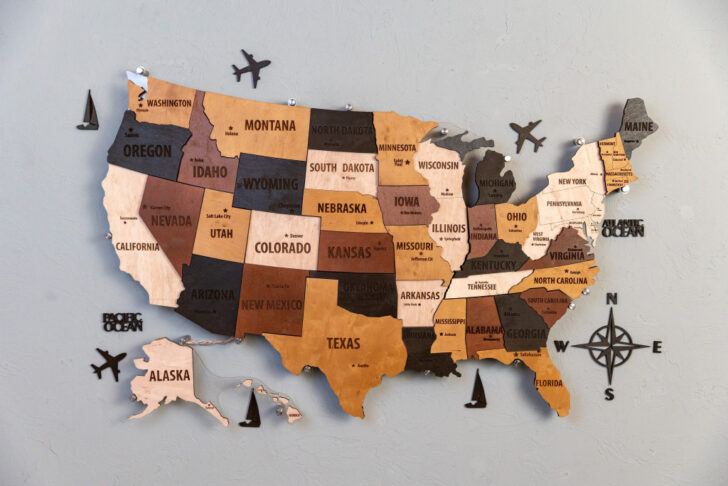 Map of USA Wall Art