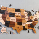 Wooden Usa Map: Push Pin Travel Wall Art With Led Backlight   Etsy.de | Wall Art Map Of Usa
