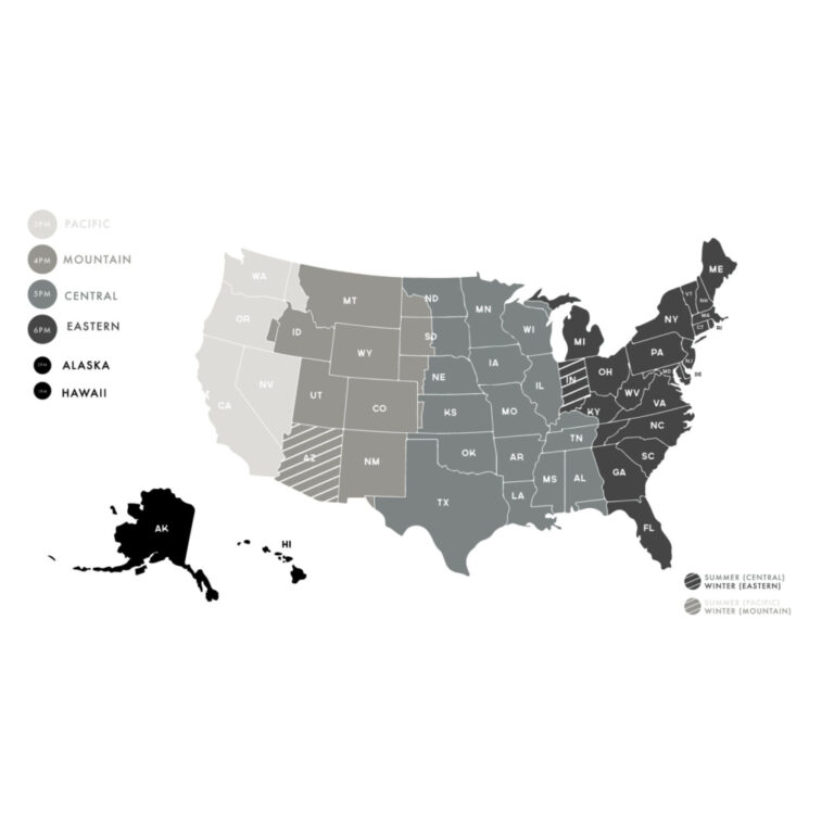 Printable Time Zone Map Of USA - Printable US Maps