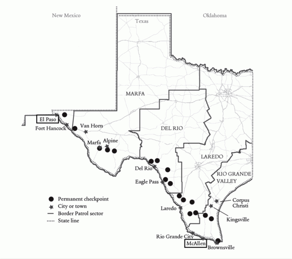 Yale Law Journal - Border Checkpoints And Substantive Due Process | Map Of Immigration Checkpoints In Usa
