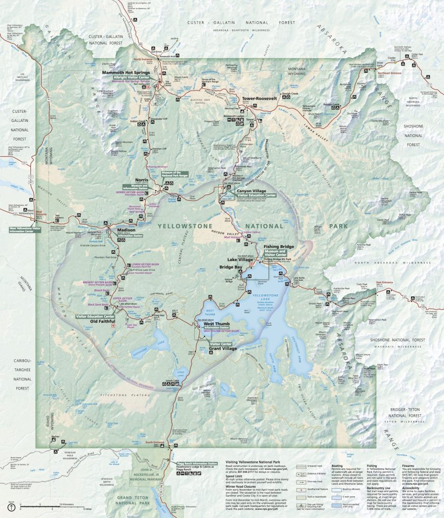 Yellowstone National Park Map | U.s. Geological Survey | Yellowstone National Park On Map Of Usa